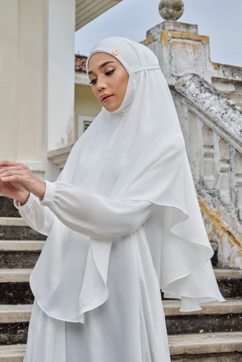 (AS-IS) ZARIA Khimar in White